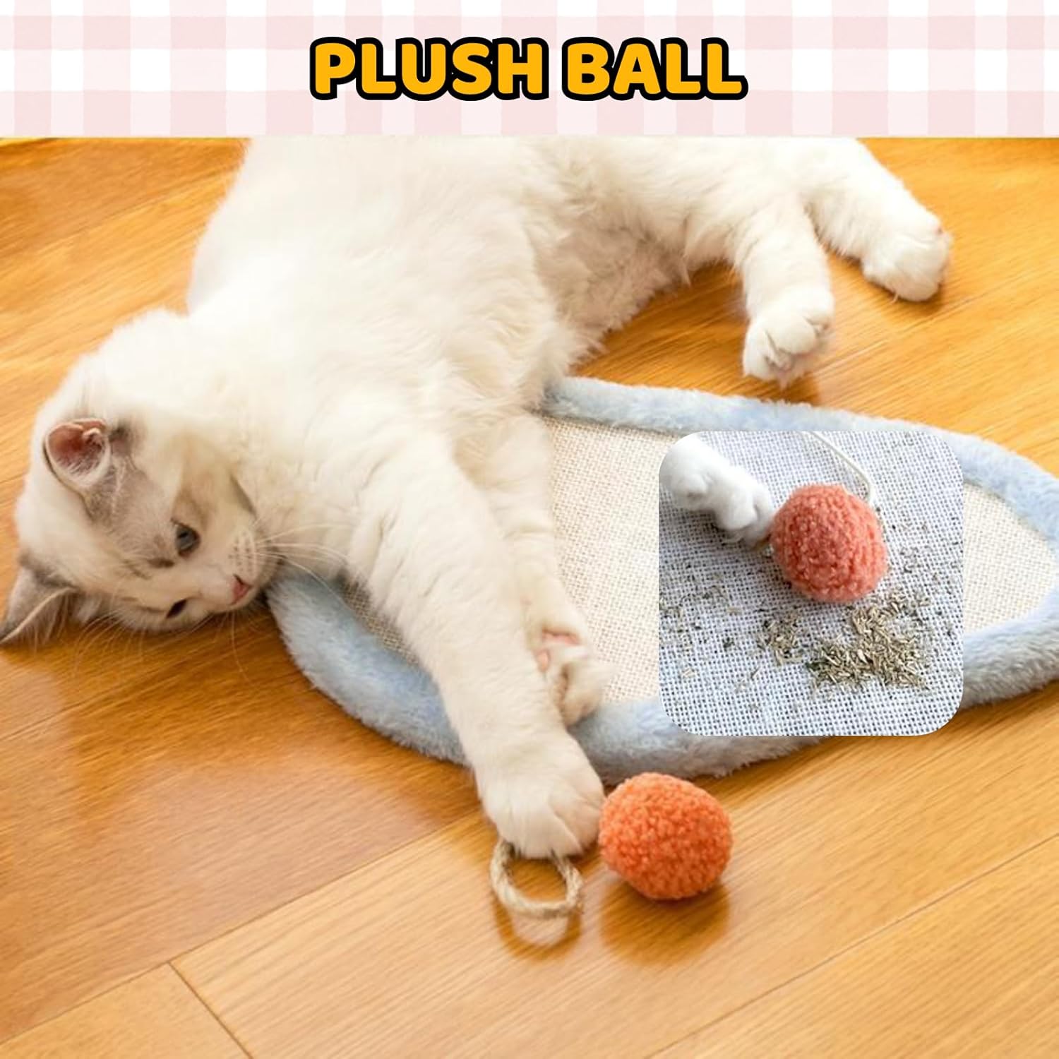 KFX-6353725 Wall-Mounted Natural Sisal Cat Scratching Mat with Cute Cartoon Design, Durable Protector for Indoor Cats