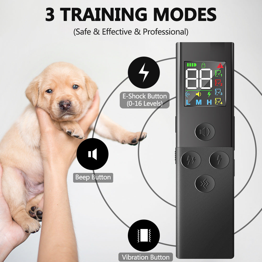 KFX-6355517 Color Screen Dog Bark Stopper Trainer for Barking Prevention, ABS Material, Rechargeable Remote & Receiver