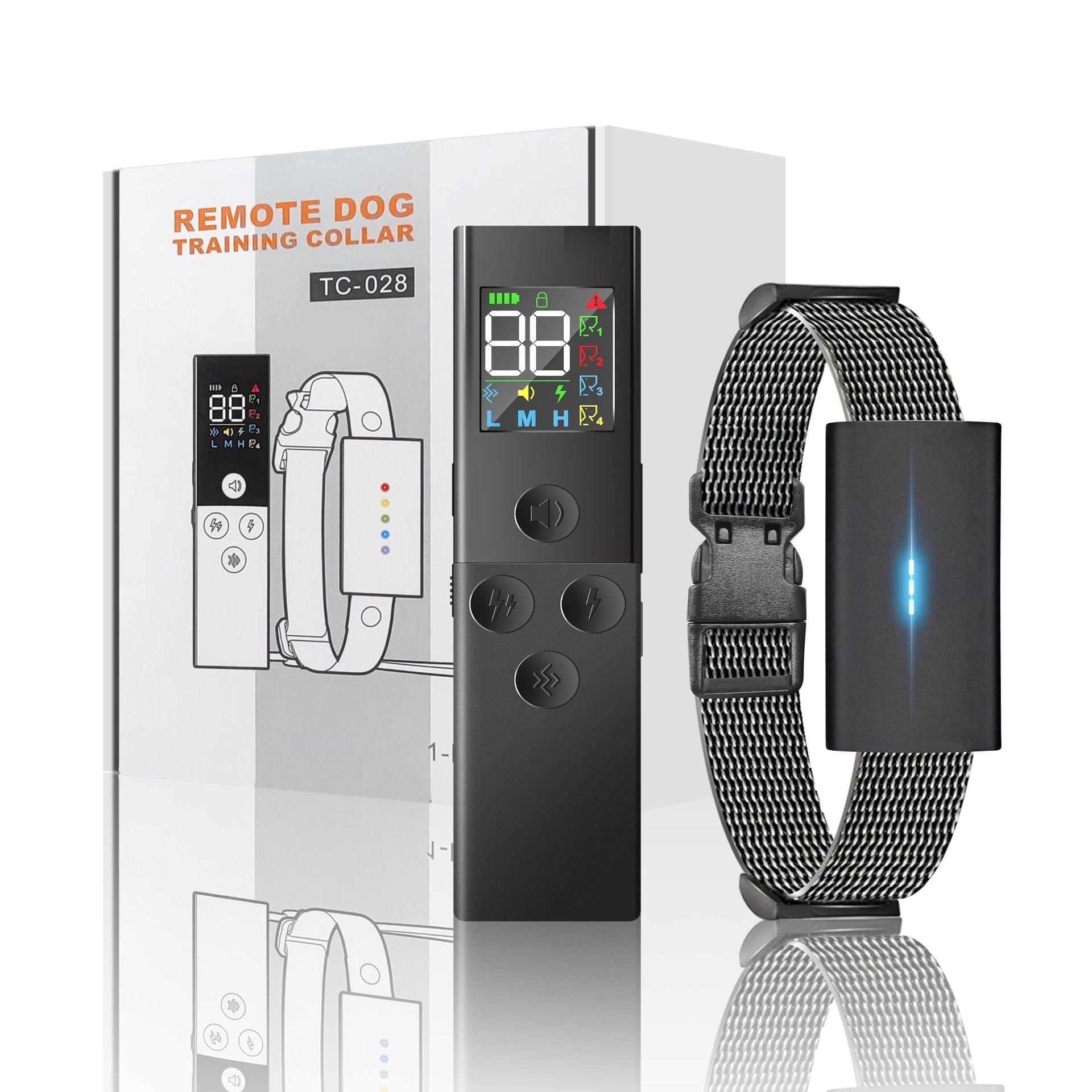 KFX-6355517 Color Screen Dog Bark Stopper Trainer for Barking Prevention, ABS Material, Rechargeable Remote & Receiver