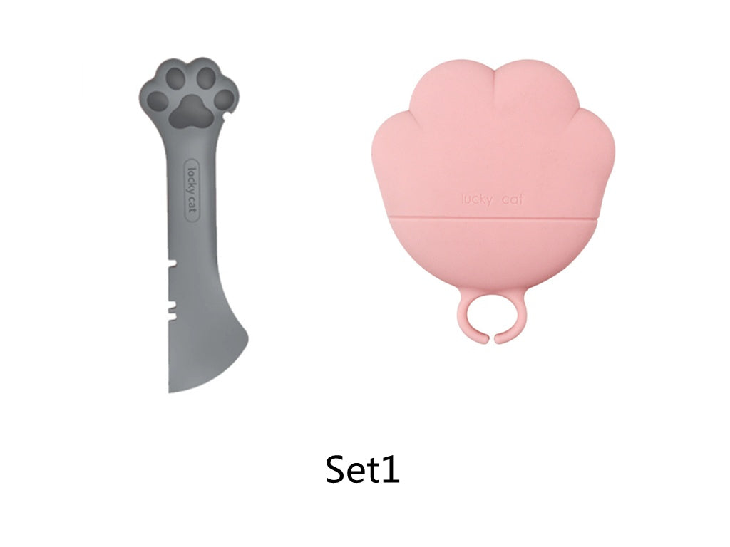 KFX-6356029 Multifunctional Silicone Resin Can Opener and Spoon for Easy Pet Feeding