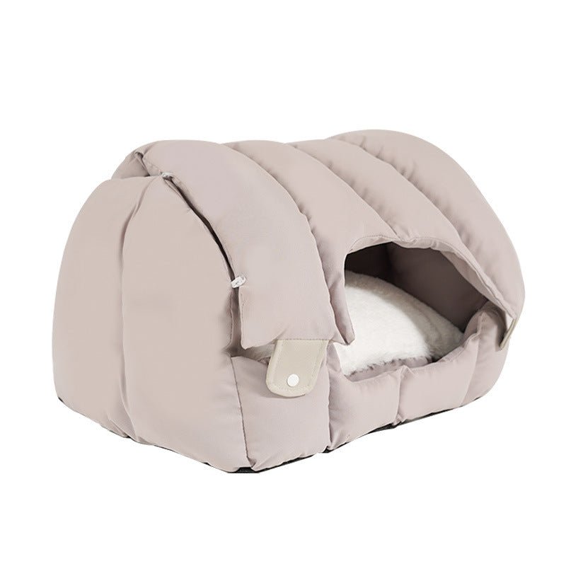 KFX-6356285 Dual-Purpose Soft Arched Cat Nest - Enclosed, Comfortable & Deformable Pet Sofa for Cats and Dogs