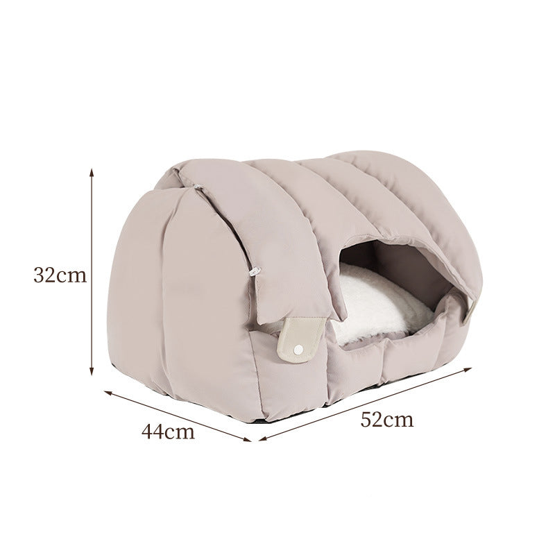 KFX-6356285 Dual-Purpose Soft Arched Cat Nest - Enclosed, Comfortable & Deformable Pet Sofa for Cats and Dogs