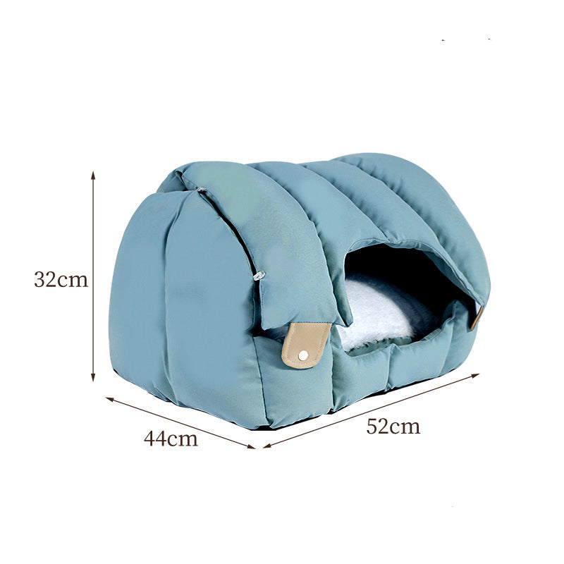 KFX-6356285 Dual-Purpose Soft Arched Cat Nest - Enclosed, Comfortable & Deformable Pet Sofa for Cats and Dogs