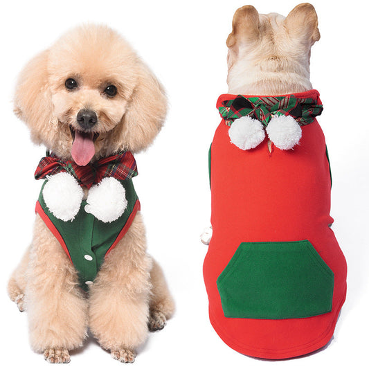 KFX-6357309 Pet Dog Casual Dralon Vest in Green and Red - Sizes S to XXL