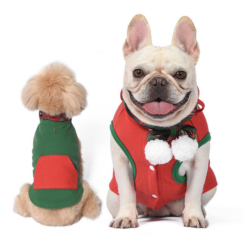 KFX-6357309 Pet Dog Casual Dralon Vest in Green and Red - Sizes S to XXL