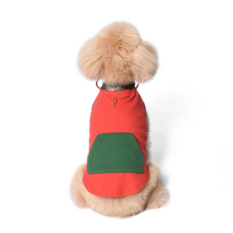 KFX-6357309 Pet Dog Casual Dralon Vest in Green and Red - Sizes S to XXL