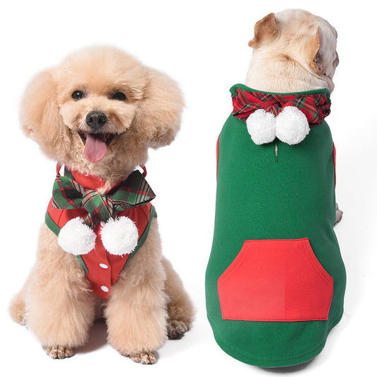 KFX-6357309 Pet Dog Casual Dralon Vest in Green and Red - Sizes S to XXL