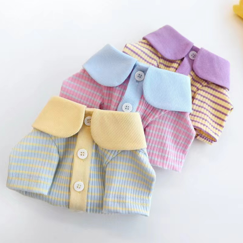 KFX-6358589 Stylish Striped Polo Shirt for Cats and Dogs in Various Color Options
