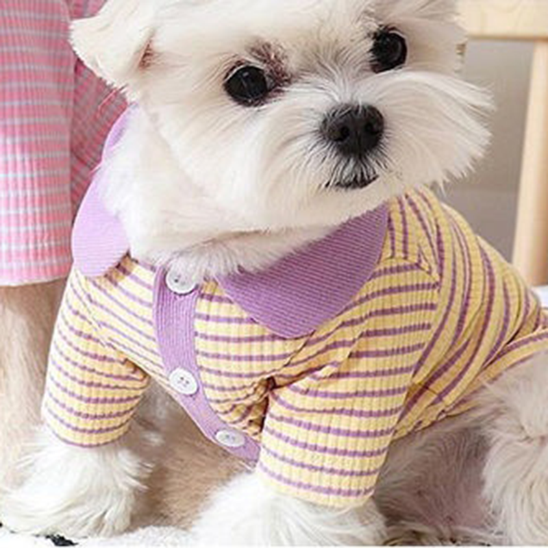 KFX-6358589 Stylish Striped Polo Shirt for Cats and Dogs in Various Color Options