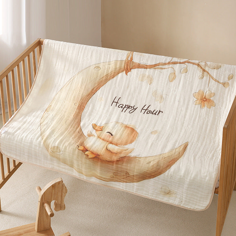 KFX-6358845 Cotton Cartoon Baby Blanket in Various Animal Designs - Soft Bamboo Fiber