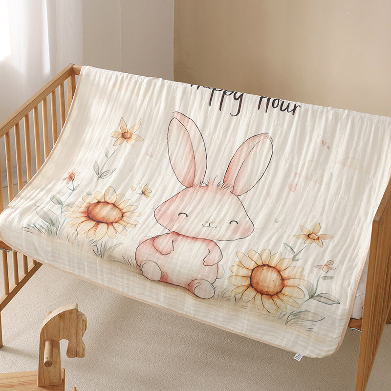 KFX-6358845 Cotton Cartoon Baby Blanket in Various Animal Designs - Soft Bamboo Fiber