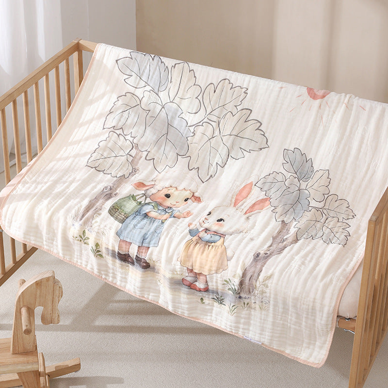 KFX-6358845 Cotton Cartoon Baby Blanket in Various Animal Designs - Soft Bamboo Fiber