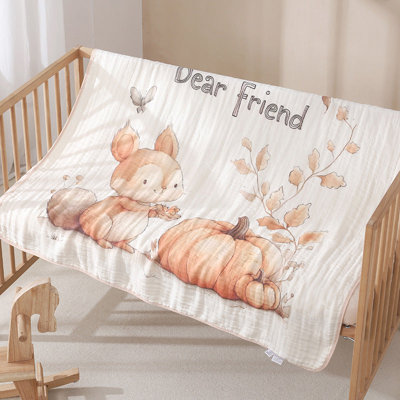 KFX-6358845 Cotton Cartoon Baby Blanket in Various Animal Designs - Soft Bamboo Fiber