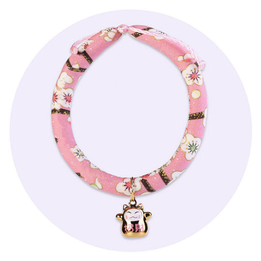 KFX-6359997 Adjustable Handmade Pet Collar in Various Floral Designs and Sizes