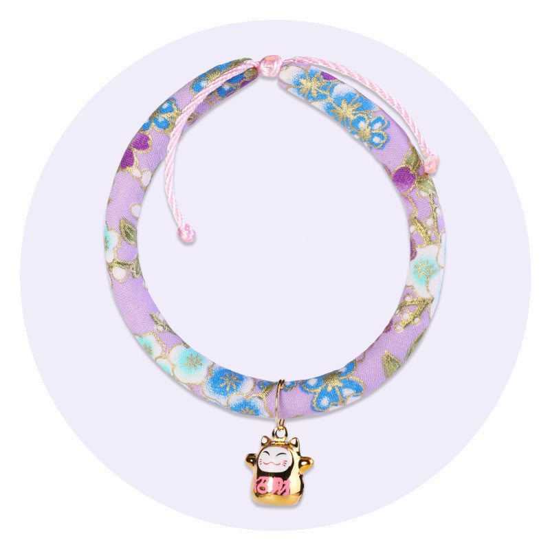 KFX-6359997 Adjustable Handmade Pet Collar in Various Floral Designs and Sizes