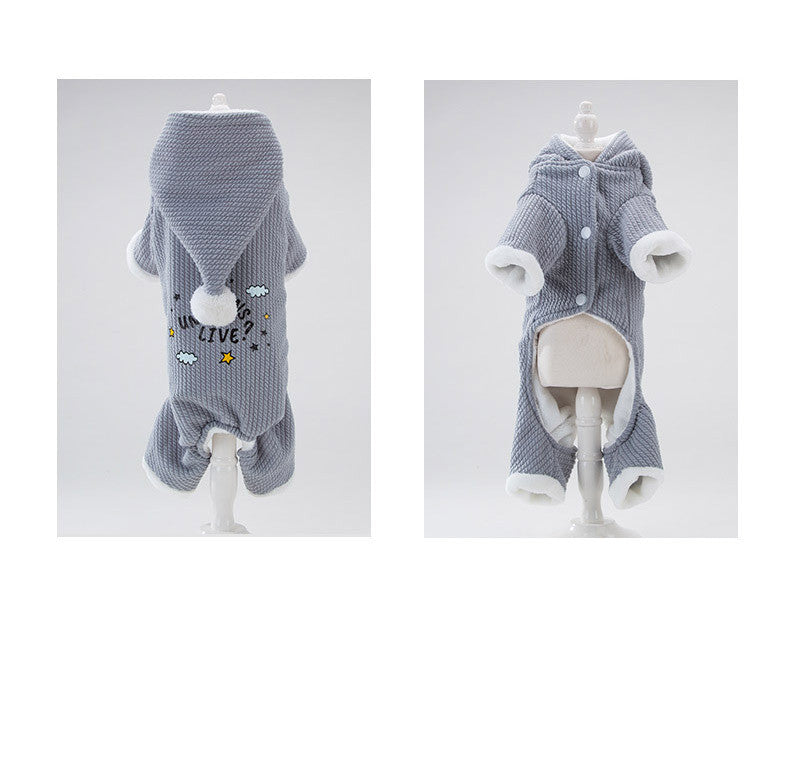 KFX-6360381 Padded Coral Fleece Boxer for Pets in Grey and Pink, Sizes XS to XXL
