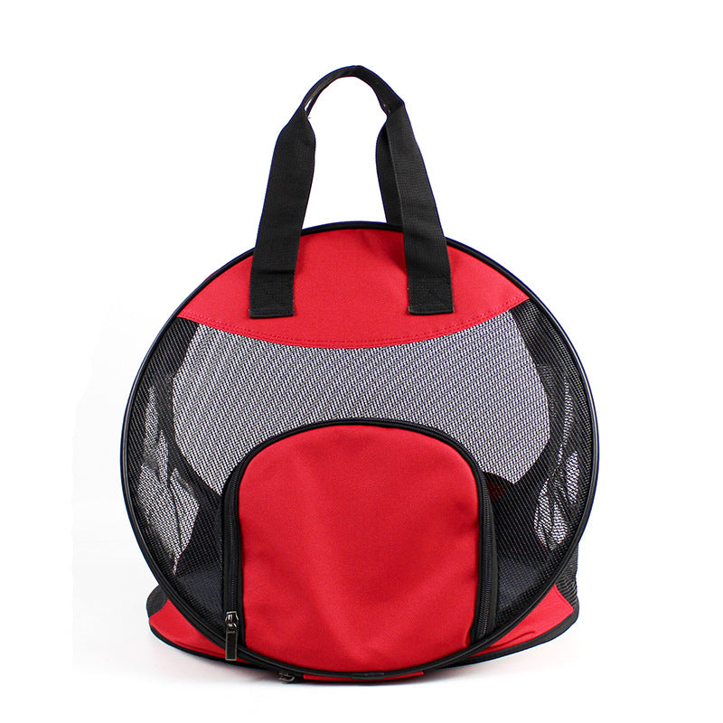 KFX-6361661 Portable Breathable Pet Handbag, Soft Polyester Carrier for Cats and Dogs Up to 12 Catties, 600D Oxford Material, 40 cm Diameter
