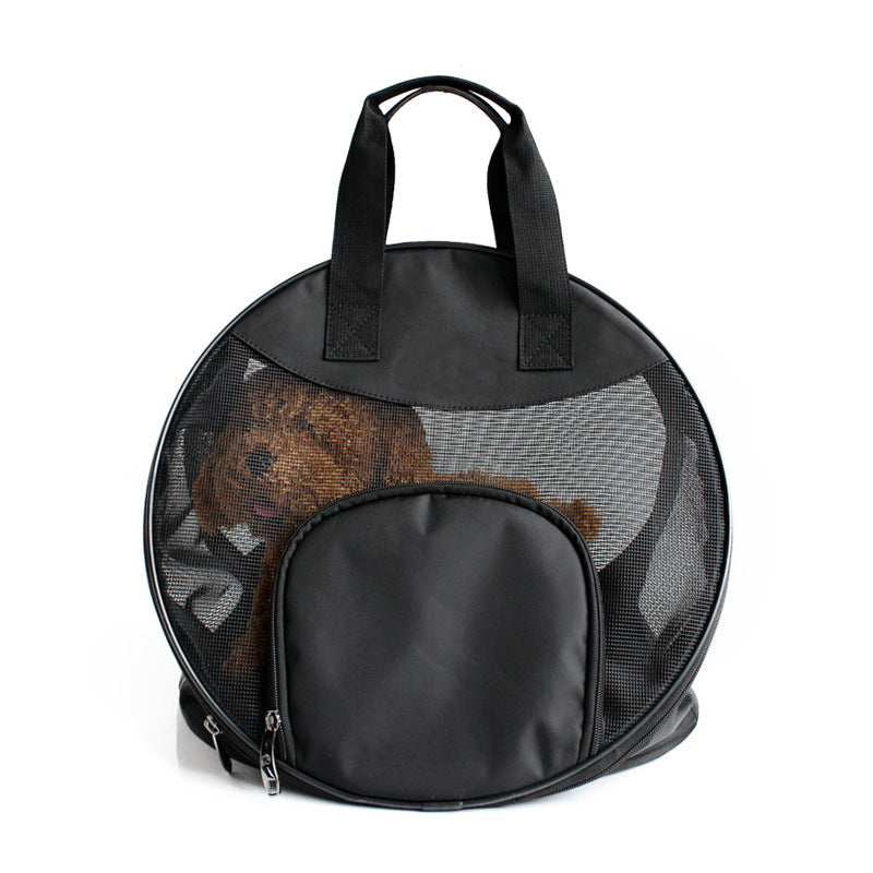 KFX-6361661 Portable Breathable Pet Handbag, Soft Polyester Carrier for Cats and Dogs Up to 12 Catties, 600D Oxford Material, 40 cm Diameter