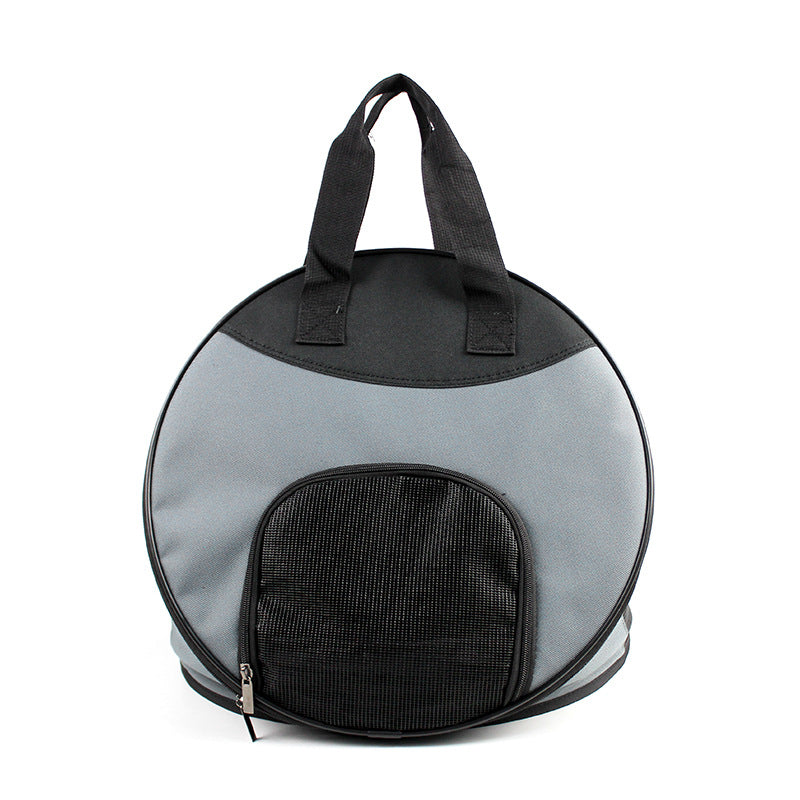 KFX-6361661 Portable Breathable Pet Handbag, Soft Polyester Carrier for Cats and Dogs Up to 12 Catties, 600D Oxford Material, 40 cm Diameter