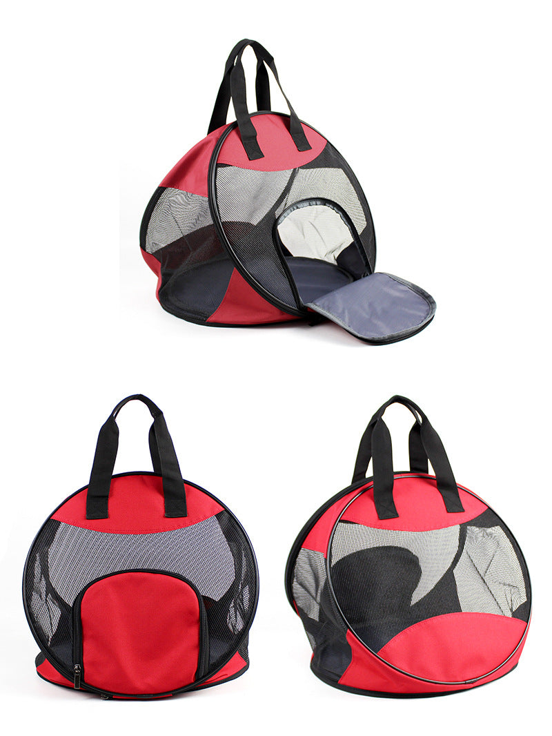 KFX-6361661 Portable Breathable Pet Handbag, Soft Polyester Carrier for Cats and Dogs Up to 12 Catties, 600D Oxford Material, 40 cm Diameter