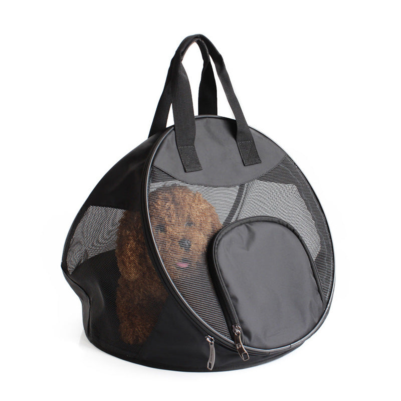 KFX-6361661 Portable Breathable Pet Handbag, Soft Polyester Carrier for Cats and Dogs Up to 12 Catties, 600D Oxford Material, 40 cm Diameter