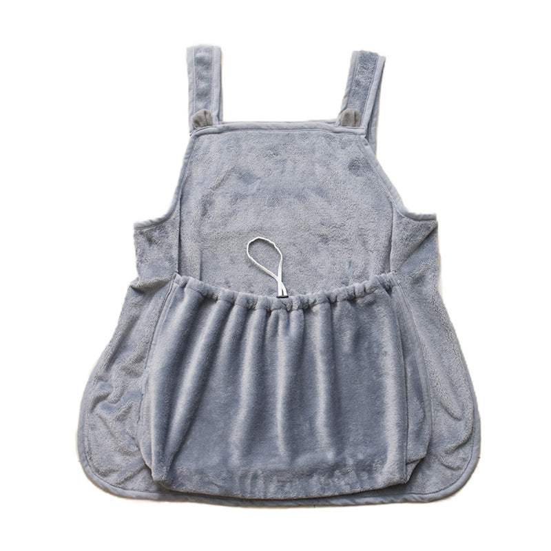 KFX-6362173 Soft Plush Pet Pinafore Apron in Grey - Non-Stick Arctic Velvet for Pets 1-7kg