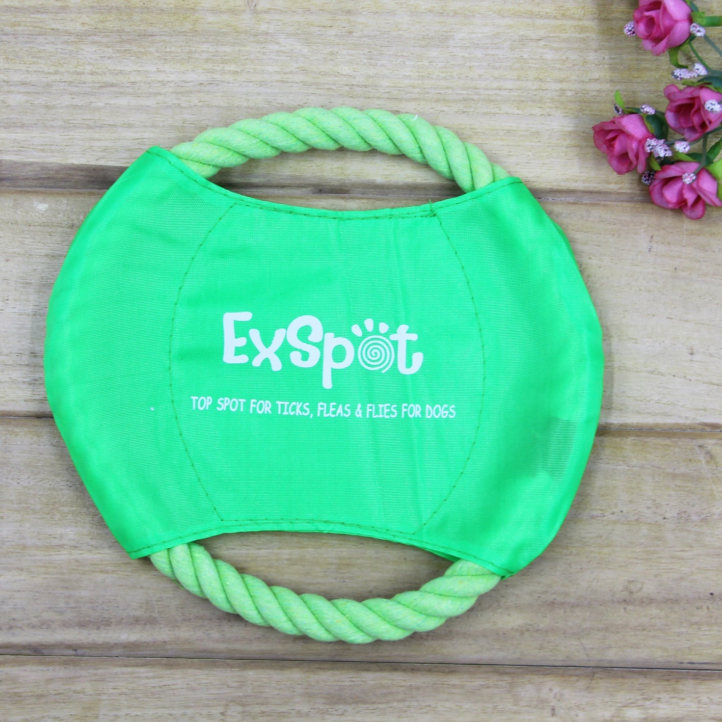 KFX-6362813 Pet Dog Flying Disc Toy - Lightweight Canvas & Rope Frisbee for Outdoor Play, 19cm Diameter