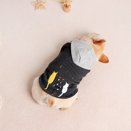 KFX-6363069 Stylish Grey Cotton Two-Legged Dog Sweater with Print