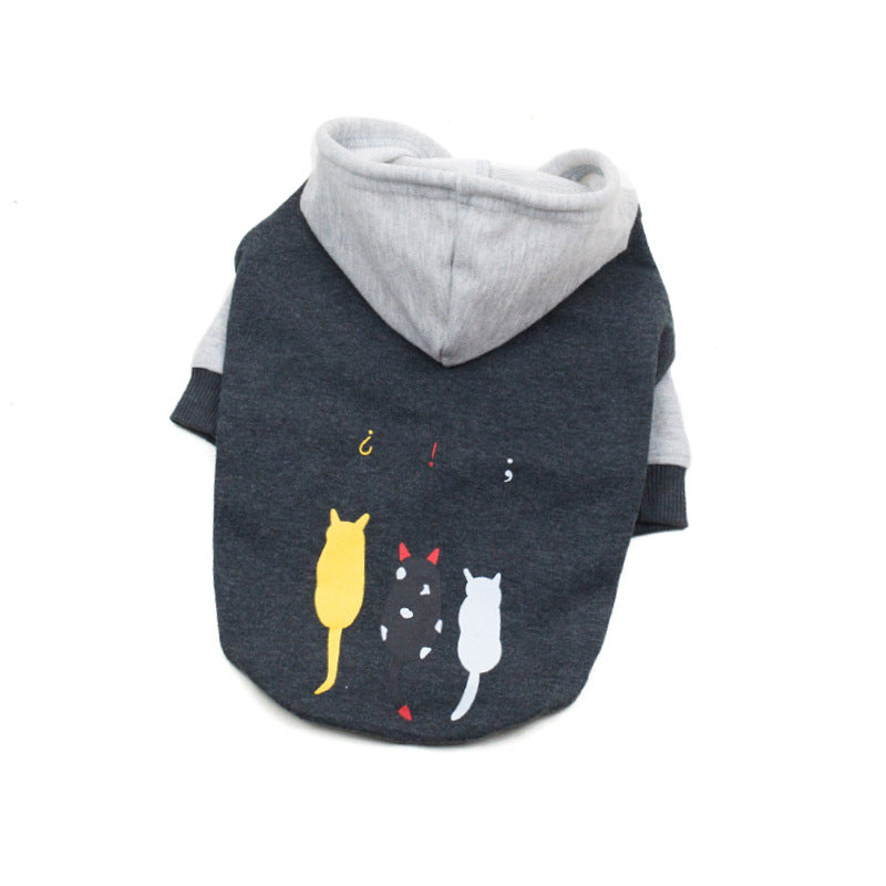 KFX-6363069 Stylish Grey Cotton Two-Legged Dog Sweater with Print