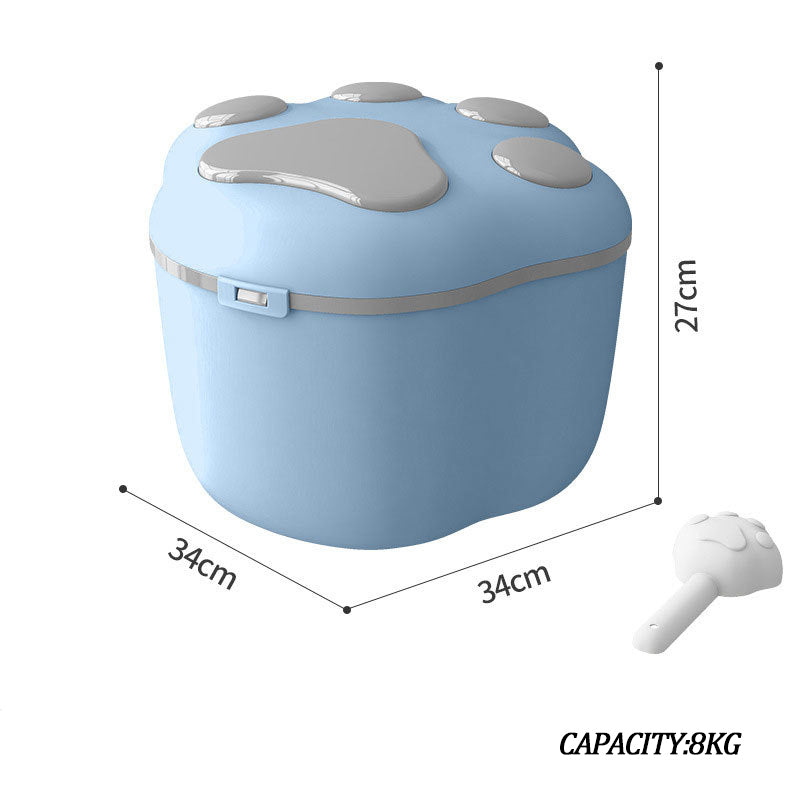 KFX-6365245 Pet Grain Storage Container with Cute Lid and Scoop for Dry Food, Treats, and More