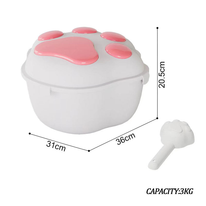 KFX-6365245 Pet Grain Storage Container with Cute Lid and Scoop for Dry Food, Treats, and More