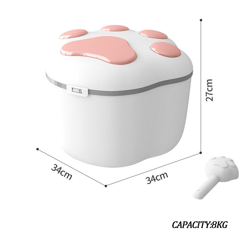 KFX-6365245 Pet Grain Storage Container with Cute Lid and Scoop for Dry Food, Treats, and More