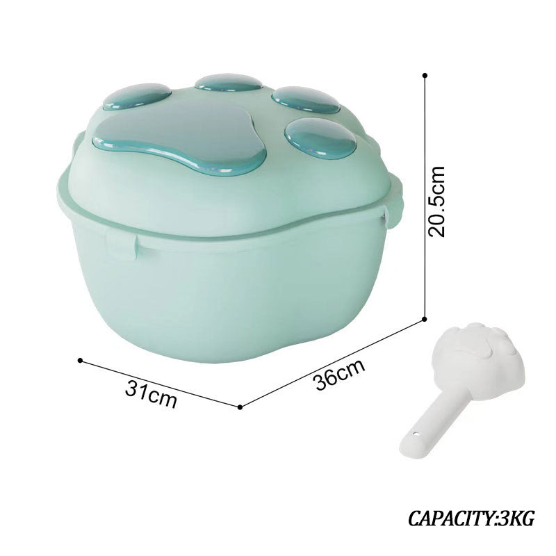 KFX-6365245 Pet Grain Storage Container with Cute Lid and Scoop for Dry Food, Treats, and More