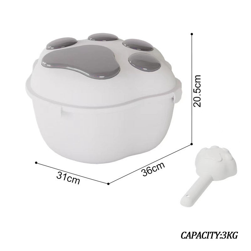 KFX-6365245 Pet Grain Storage Container with Cute Lid and Scoop for Dry Food, Treats, and More