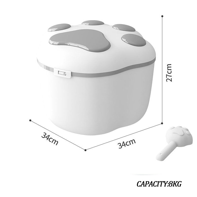 KFX-6365245 Pet Grain Storage Container with Cute Lid and Scoop for Dry Food, Treats, and More