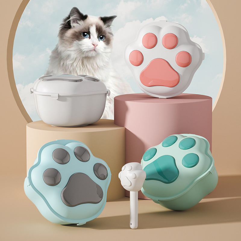 KFX-6365245 Pet Grain Storage Container with Cute Lid and Scoop for Dry Food, Treats, and More