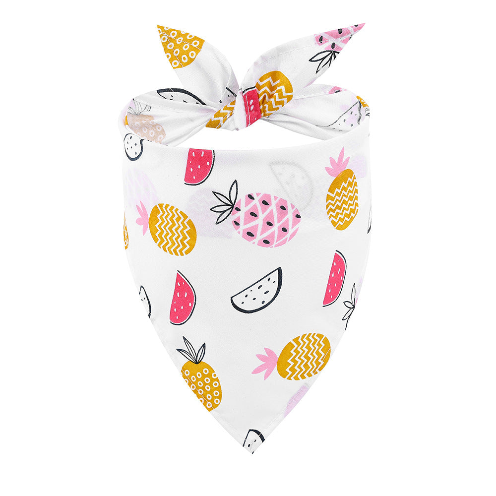 KFX-6365373 Cartoon Summer Fruit Dog Saliva Towel in Lemon, Pineapple, Avocado, and More