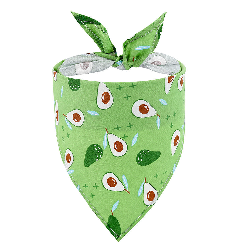 KFX-6365373 Cartoon Summer Fruit Dog Saliva Towel in Lemon, Pineapple, Avocado, and More