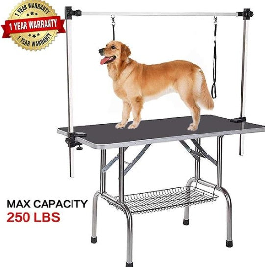 KFX-6365629 Professional 36 Inch Pet Grooming Table with Adjustable Arms and Non-Slip Surface