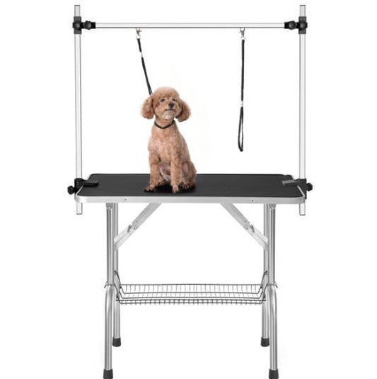KFX-6365629 Professional 36 Inch Pet Grooming Table with Adjustable Arms and Non-Slip Surface