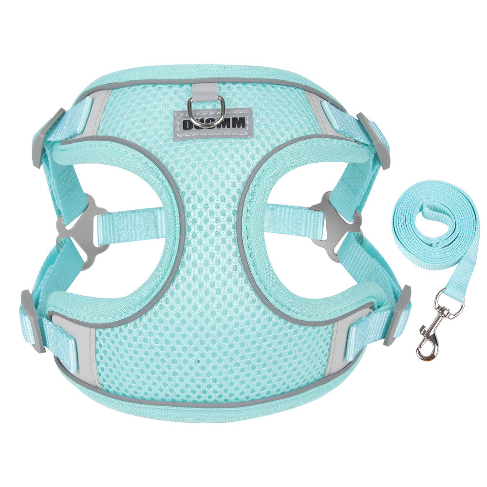 KFX-6367037 Breathable Pet Chest Strap with Traction Rope for Small to Medium Dogs