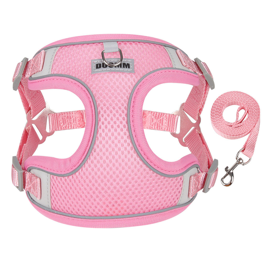 KFX-6367037 Breathable Pet Chest Strap with Traction Rope for Small to Medium Dogs