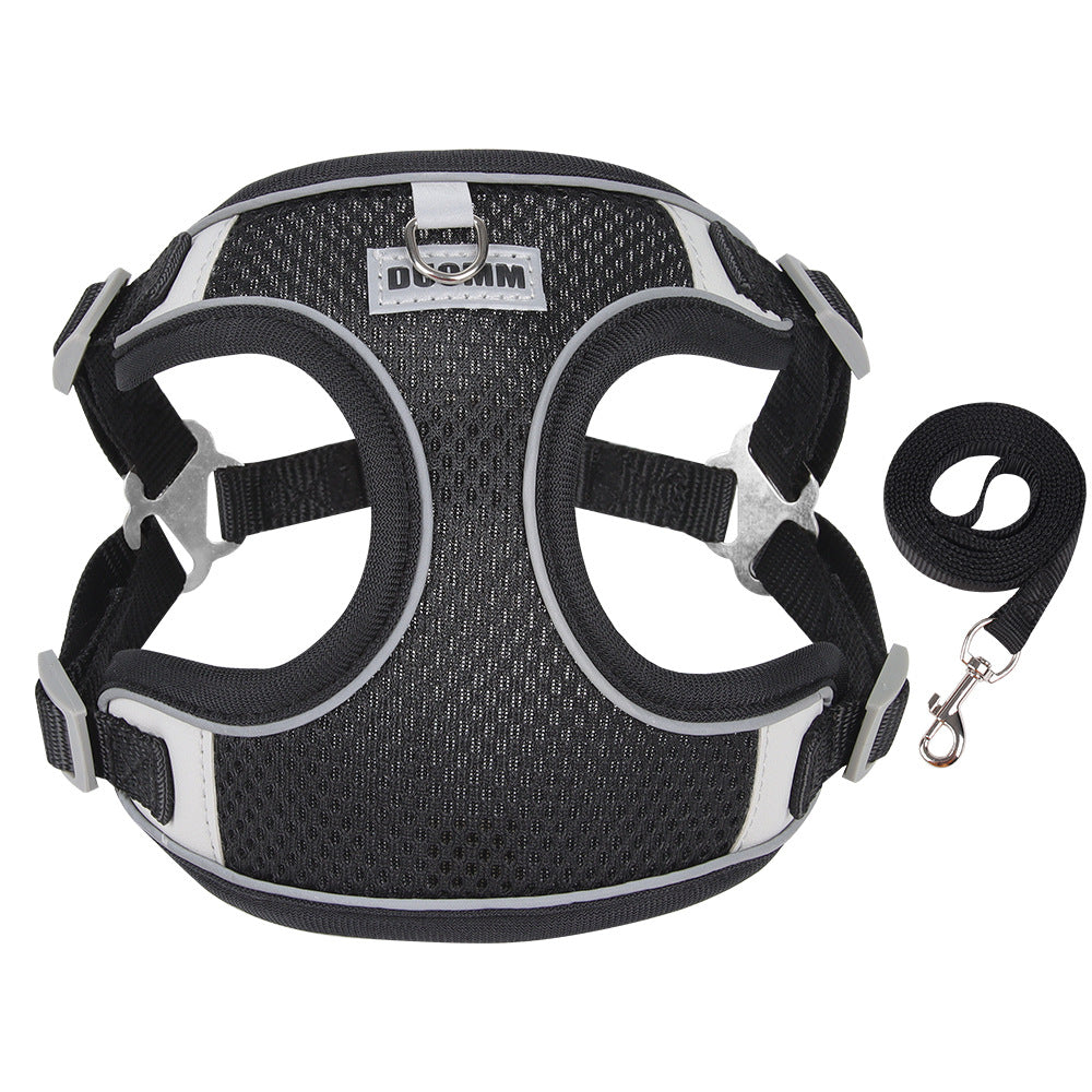 KFX-6367037 Breathable Pet Chest Strap with Traction Rope for Small to Medium Dogs