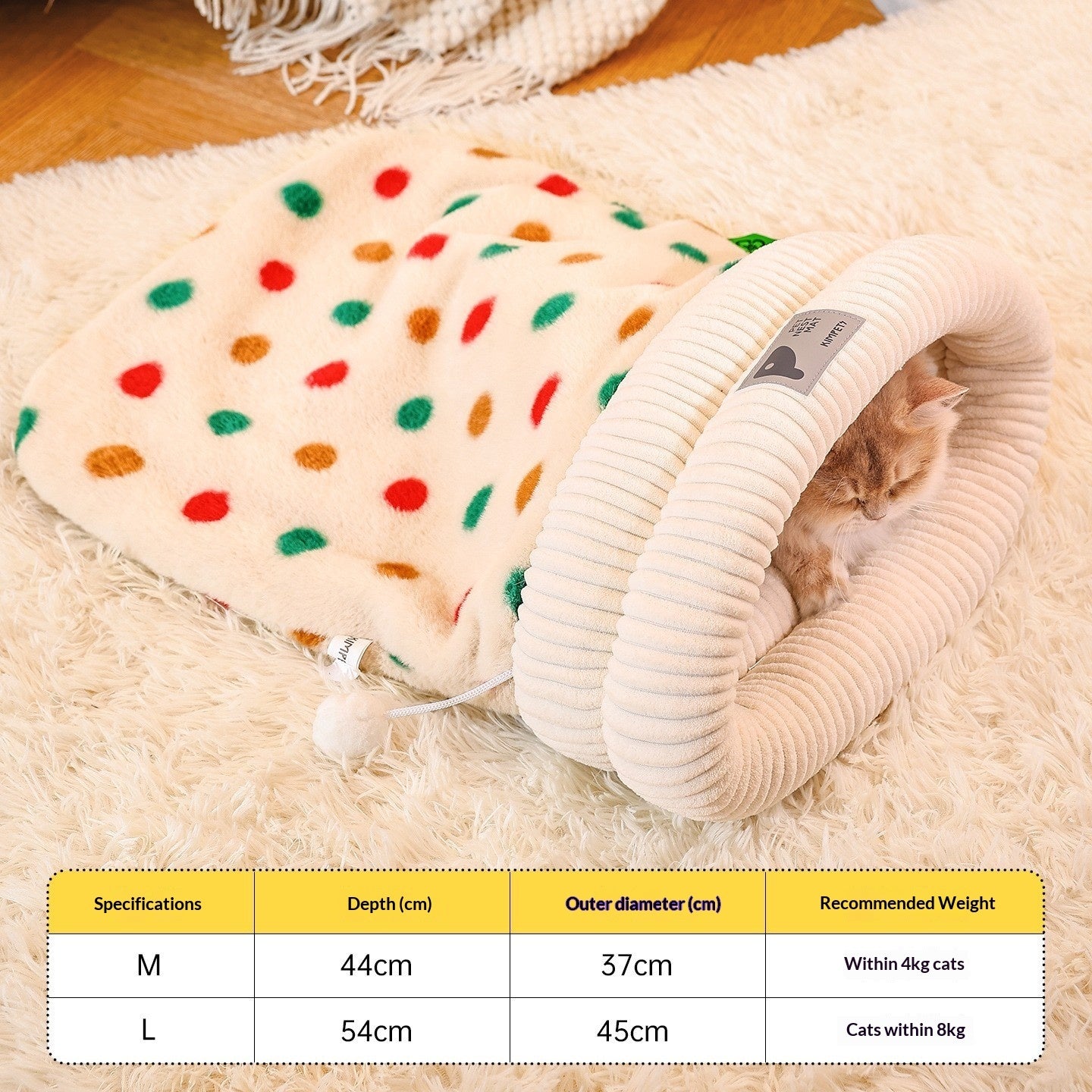 KFX-6367805 Cozy Personalized Cat Bed Sleeping Bag in Various Colors and Sizes