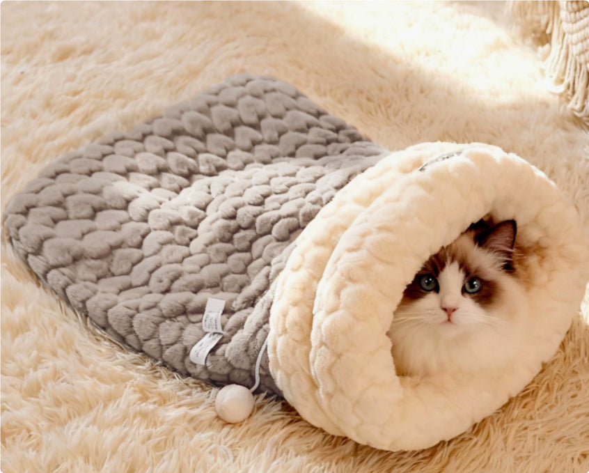 KFX-6367805 Cozy Personalized Cat Bed Sleeping Bag in Various Colors and Sizes