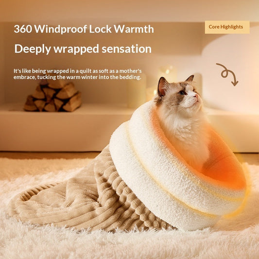 KFX-6367805 Cozy Personalized Cat Bed Sleeping Bag in Various Colors and Sizes