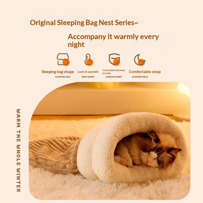 KFX-6367805 Cozy Personalized Cat Bed Sleeping Bag in Various Colors and Sizes