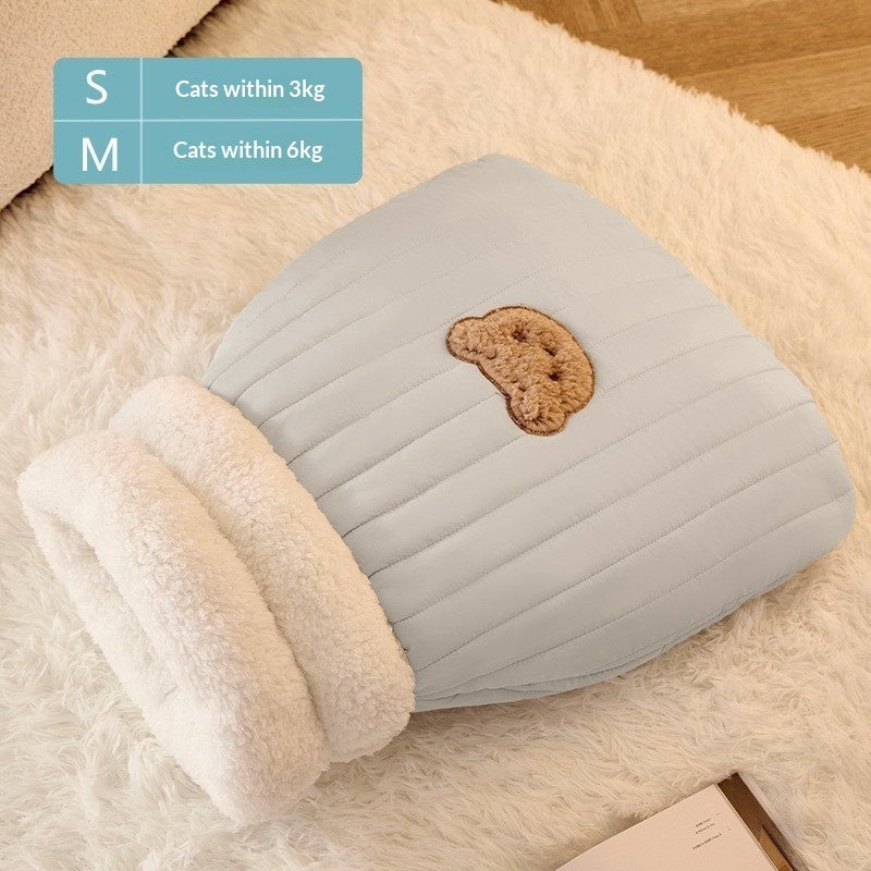 KFX-6367805 Cozy Personalized Cat Bed Sleeping Bag in Various Colors and Sizes