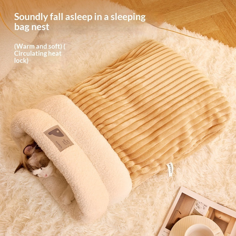KFX-6367805 Cozy Personalized Cat Bed Sleeping Bag in Various Colors and Sizes