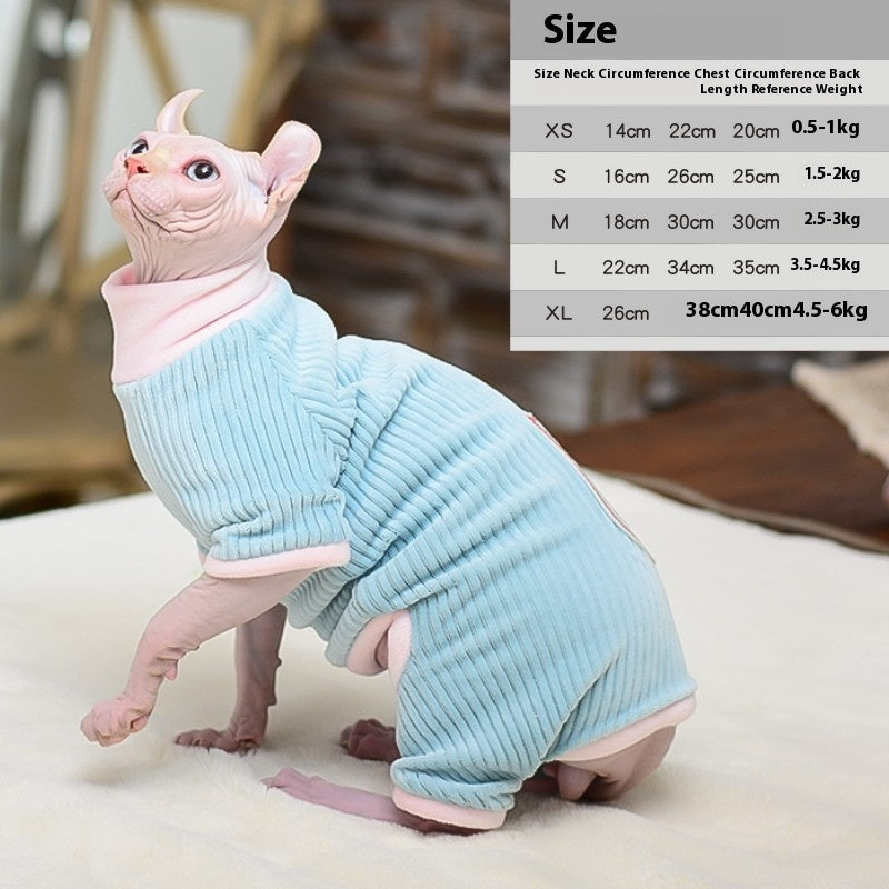 KFX-6368317 Warm Double-Sided Velvet Cat Clothing for Autumn and Winter